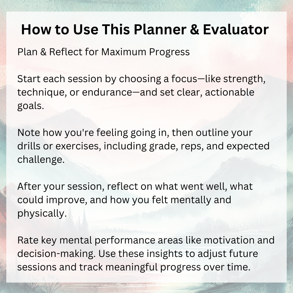 Climber's Edge: Session Planner & Evaluation Tool