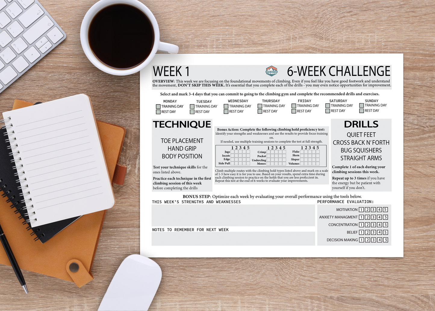 6-Week Training Plan - Climb your first V3/5.11