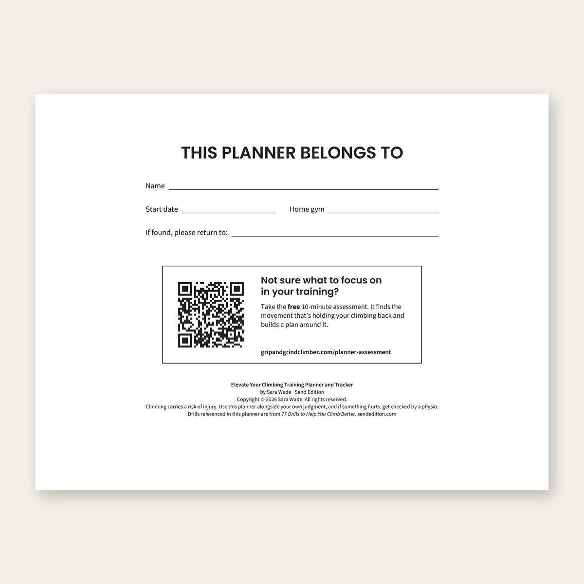 ELEVATE YOUR CLIMBING: TRAINING PLANNER AND TRACKER